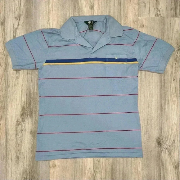 Vintage 80s Sears Tour Collection Cotton Golf Polo Pocket Collared Shirt Size L - Picture 1 of 6